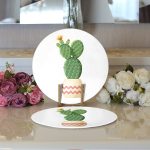 Kaktüs Özel Tasarımlı Dijital Baskılı Modern 2'li Yuvarlak Servis Altlığı – Supla Realhomes
