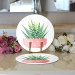 Kaktüs Özel Tasarımlı Dijital Baskılı Dekoratif 2'li Yuvarlak Servis Altlığı – Supla Realhomes