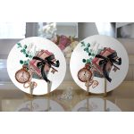 Retro Mektup Paketleri Özel Tasarım Dijital Baskılı Modern 2'li Yuvarlak Servis Altlığı – Supla Realhomes