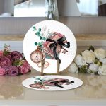 Retro Mektup Paketleri Özel Tasarım Dijital Baskılı Modern 2'li Yuvarlak Servis Altlığı – Supla Realhomes