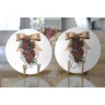 Kurdaleli Kozalak Motifli Dijital Baskılı Dekoratif 2'li Yuvarlak Servis Altlığı – Supla Realhomes