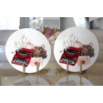 Antika Daktilo Motifli Dijital Baskılı Dekoratif 2'li Yuvarlak Servis Altlığı – Supla Realhomes