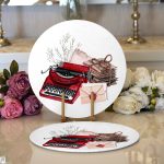 Antika Daktilo Motifli Dijital Baskılı Dekoratif 2'li Yuvarlak Servis Altlığı – Supla Realhomes