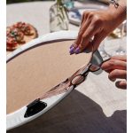 Retro Defter & Tüylü Kalem Tasarımlı Dijital Baskılı Modern 2'li Yuvarlak Servis Altlığı – Supla Realhomes