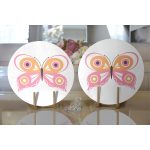 Pembe Kelebek Tasarımlı Dijital Baskılı Dekoratif 2'li Yuvarlak Servis Altlığı – Supla Realhomes