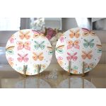 Renkli Kelebek Tasarımlı Dijital Baskılı Modern 2'li Yuvarlak Servis Altlığı – Supla Realhomes