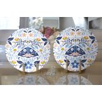 Çiçekli Özel Tasarım Dijital Baskılı Dekoratif 2'li Yuvarlak Servis Altlığı – Supla Realhomes