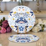 Çiçekli Özel Tasarım Dijital Baskılı Dekoratif 2'li Yuvarlak Servis Altlığı – Supla Realhomes