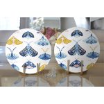 Renkli Kelebekler Özel Tasarım Dijital Baskılı Dekoratif 2'li Yuvarlak Servis Altlığı – Supla Realhomes