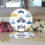 Renkli Kelebekler Özel Tasarım Dijital Baskılı Dekoratif 2'li Yuvarlak Servis Altlığı – Supla Realhomes