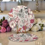 Papatya & Gül Tasarımlı Dijital Baskılı Modern 2'li Yuvarlak Servis Altlığı – Supla Realhomes