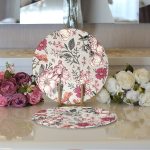 Papatya & Gül Tasarımlı Dijital Baskılı Modern 2'li Yuvarlak Servis Altlığı – Supla Realhomes