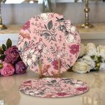 Papatya & Gül Tasarımlı Dijital Baskılı Dekoratif 2'li Yuvarlak Servis Altlığı – Supla Realhomes