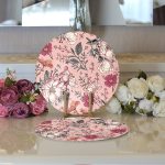 Papatya & Gül Tasarımlı Dijital Baskılı Dekoratif 2'li Yuvarlak Servis Altlığı – Supla Realhomes