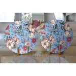 Mavi Zemin Papatya & Gül Tasarımlı Dijital Baskılı Modern 2'li Yuvarlak Servis Altlığı – Supla Realhomes