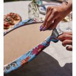 Mavi Zemin Papatya & Gül Tasarımlı Dijital Baskılı Modern 2'li Yuvarlak Servis Altlığı – Supla Realhomes