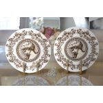 Çiçek Çerçeveli Portre Desenli Dijital Baskılı Dekoratif 2'li Yuvarlak Servis Altlığı – Supla Realhomes