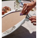 Karakalem Çiçek Desenli Dijital Baskılı Modern 2'li Yuvarlak Servis Altlığı – Supla Realhomes