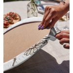 Karakalem Çiçek Desenli Dijital Baskılı Dekoratif 2'li Yuvarlak Servis Altlığı – Supla Realhomes