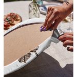 Karakalem Çiçek Desenli Dijital Baskılı Modern 2'li Yuvarlak Servis Altlığı – Supla Realhomes