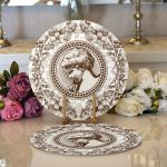 Karakalem Çiçek & Portre Desenli Dijital Baskılı Dekoratif 2'li Yuvarlak Servis Altlığı – Supla Realhomes