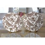 Karakalem Çiçek & Kelebek Desenli Dijital Baskılı Dekoratif 2'li Yuvarlak Servis Altlığı – Supla Realhomes