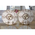 Karakalem Çiçek & Yazı & Portre Desenli Dijital Baskılı Modern 2'li Yuvarlak Servis Altlığı – Supla Realhomes