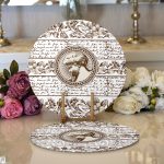 Karakalem Çiçek & Yazı & Portre Desenli Dijital Baskılı Modern 2'li Yuvarlak Servis Altlığı – Supla Realhomes