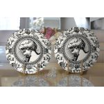 Karakalem Çiçek & Portre Desenli Dijital Baskılı Dekoratif 2'li Yuvarlak Servis Altlığı – Supla Realhomes