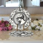 Karakalem Çiçek & Portre Desenli Dijital Baskılı Dekoratif 2'li Yuvarlak Servis Altlığı – Supla Realhomes