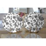 Karakalem Çiçek Desenli Dijital Baskılı Modern 2'li Yuvarlak Servis Altlığı – Supla Realhomes