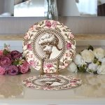 Rengarenk Çiçek Portre Motifli Dijital Baskılı Dekoratif 2'li Yuvarlak Servis Altlığı – Supla Realhomes