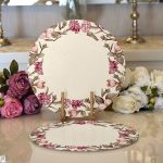 Rengarenk Çiçek Çerçeveli Dijital Baskılı Modern 2'li Yuvarlak Servis Altlığı – Supla Realhomes