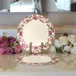 Rengarenk Çiçek Çerçeveli Dijital Baskılı Modern 2'li Yuvarlak Servis Altlığı – Supla Realhomes