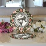 Renkli Gül & Portre Motifli Dijital Baskılı Dekoratif 2'li Yuvarlak Servis Altlığı – Supla Realhomes