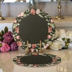 Renkli Gül Motifli Dijital Baskılı Modern 2'li Yuvarlak Servis Altlığı – Supla Realhomes