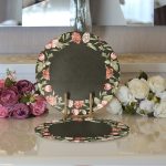 Renkli Gül Motifli Dijital Baskılı Modern 2'li Yuvarlak Servis Altlığı – Supla Realhomes