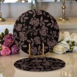 Özel Tasarım Gül Tasarımlı Dijital Baskılı Modern 2'li Yuvarlak Servis Altlığı – Supla Realhomes