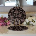 Özel Tasarım Gül Tasarımlı Dijital Baskılı Modern 2'li Yuvarlak Servis Altlığı – Supla Realhomes