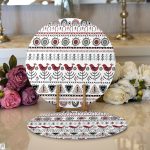 Etnik İskandinav Motifli Dijital Baskılı Dekoratif 2'li Yuvarlak Servis Altlığı – Supla Realhomes