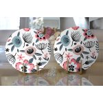 Özel Tasarım Çiçek Yaprakları Dijital Baskılı Dekoratif 2'li Yuvarlak Servis Altlığı – Supla Realhomes