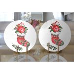 Mery Christmas Temalı Dijital Baskılı Dekoratif 2'li Yuvarlak Servis Altlığı – Supla Realhomes