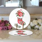 Mery Christmas Temalı Dijital Baskılı Dekoratif 2'li Yuvarlak Servis Altlığı – Supla Realhomes