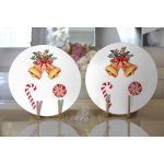 Mery Christmas Temalı Dijital Baskılı Modern 2'li Yuvarlak Servis Altlığı – Supla Realhomes