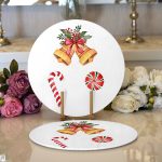 Mery Christmas Temalı Dijital Baskılı Modern 2'li Yuvarlak Servis Altlığı – Supla Realhomes