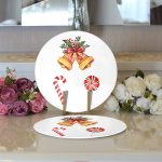 Mery Christmas Temalı Dijital Baskılı Modern 2'li Yuvarlak Servis Altlığı – Supla Realhomes