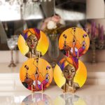 4'lü Afrika Kadınlar Figürlü Modern Servis Altlığı & Supla Realhomes