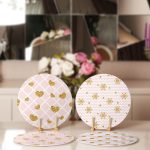 4'lü Pembe Çizgili Altın Varaklı Servis Altlığı & Supla Realhomes