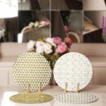 - Supla4lu-Set111-1 - Realhomes 4'lü Altın Varaklı Üçgen & Ok Tasarımlı Servis Altlığı & Supla Realhomes