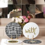 4'lü Gold Detaylı Stay With Me Yazı Tasarımlı Servis Altlığı & Supla Realhomes